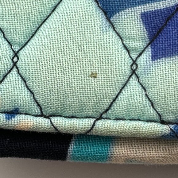 Vera Bradley Quilted Floral Tri-fold Mini Wallet Lanyard Keyring Signed - Picture 14 of 15